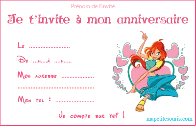 carte invitation anniversaire enfant