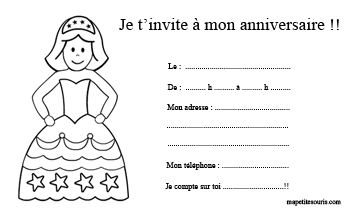 carte anniversaire princesse