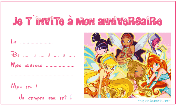 carte d'invitation anniversaire