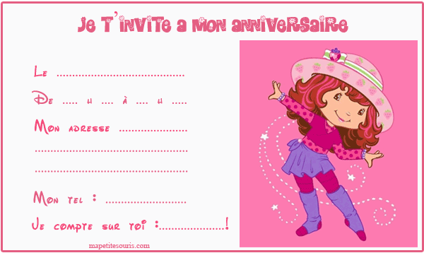 carte invitation charlotte aux fraises