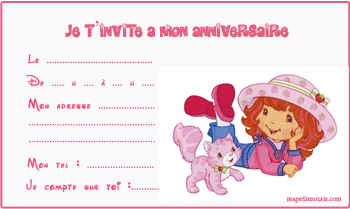 carte invitation anniversaire charlotte aux fraises
