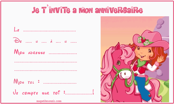 carte invitation charlotte aux fraises