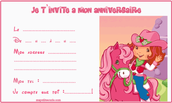 carte invitation anniversaire charlotte aux fraises
