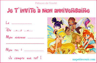 carte d'invitation anniversaire enfant à imprimer