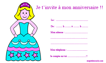 carte invitation princesse