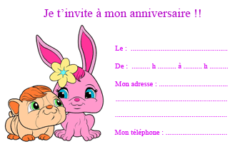 carte invitation anniversaire enfant petshop