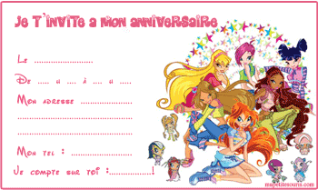 carton invitation winx