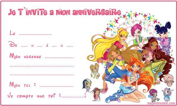carte d'invitation anniversaire