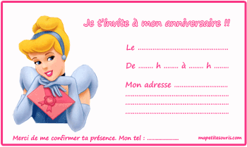 invitation anniversaire cendrillon