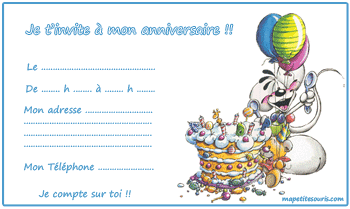 carte invitation anniversaire enfant