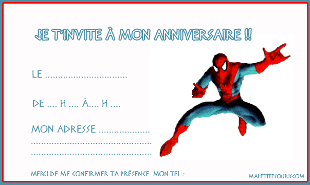 carte invitation anniversaire pour enfants