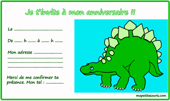 invitation anniversaire dinosaure