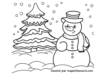 coloriage bonhomme de neige