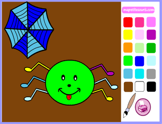 jeux pour enfant : coloriage en ligne araignee