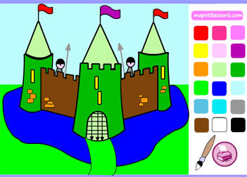 jeux pour enfant :coloriage en ligne chateau fort