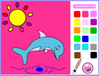 jeux pour enfant : coloriage en ligne dauphin