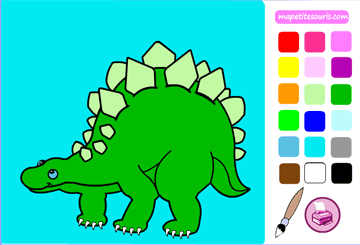 coloriage en ligne dinosaure stegasaure