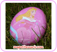 decopatch sur galet princesse