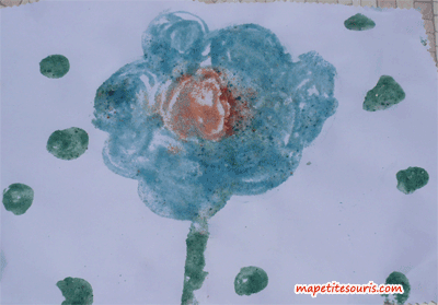 sable de couleur fleur