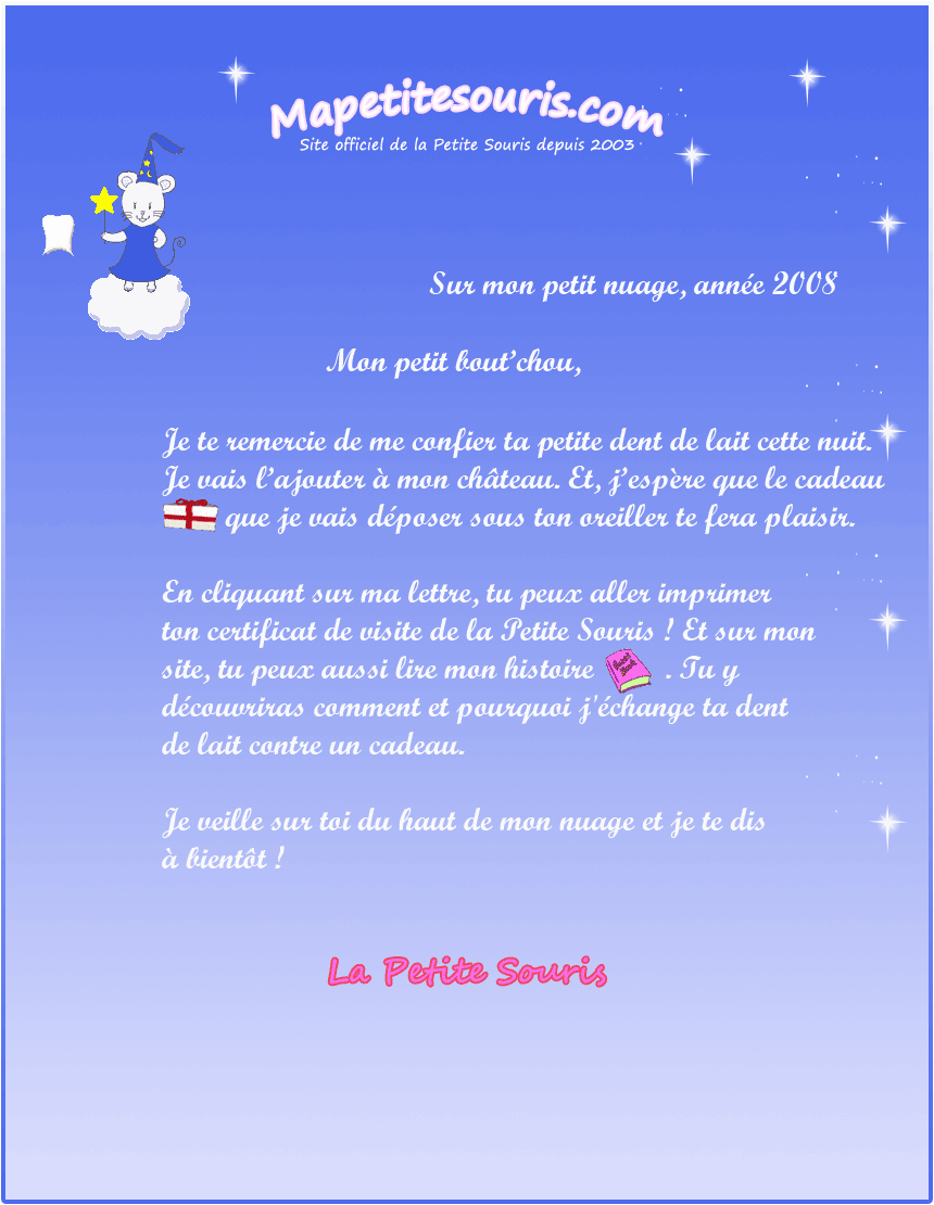 lettre de la petite souris
