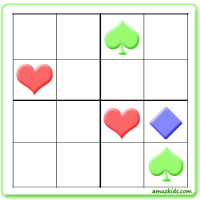 sudoku pour enfants pic coeur as trêfle