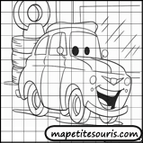 apprendre à dessiner cars avec des quadrillages