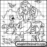 apprendre à dessiner blanche neige avec un quadrillage