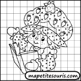 dessiner cahrlotte aux fraise avec un quadrillage