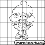 dessiner charlotte aux fraises avec un quadrillage