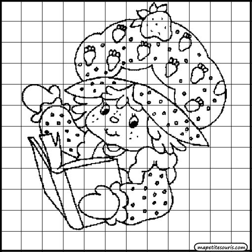 dessiner un phoque dans un quadrillage