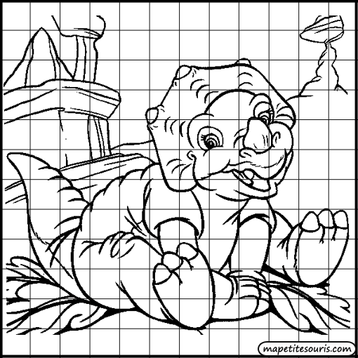 dessiner un phoque dans un quadrillage