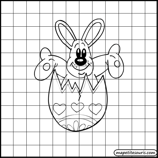 dessiner un phoque dans un quadrillage