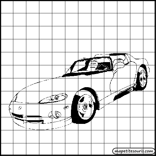 dessiner un phoque dans un quadrillage