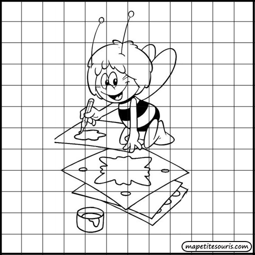 dessiner une baleine dans un quadrillage