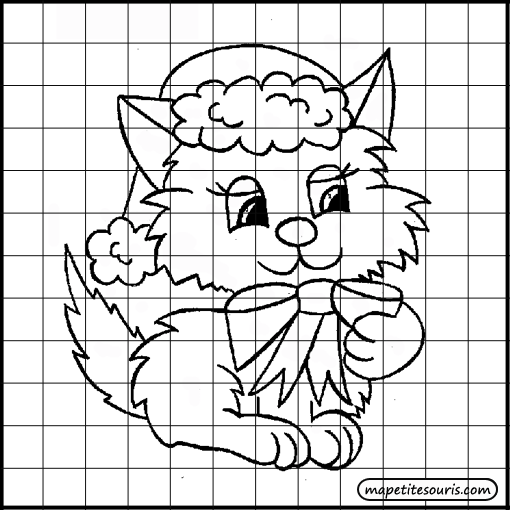 dessiner une baleine dans un quadrillage