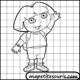 apprendre à dessiner dora avec des quadrillages