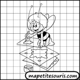 apprendre à dessiner une abeille avec un quadrillage