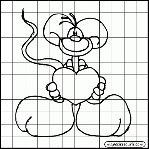 dessiner un phoque dans un quadrillage