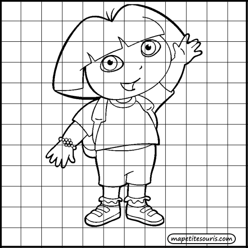 dessiner un phoque dans un quadrillage