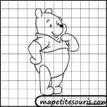 apprendre à dessiner winnie avec des quadrillages