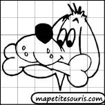 dessiner unun chien avec un quadrillage