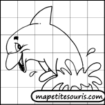 apprendre à dessiner un dauphin avec des quadrillages