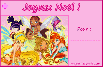 etiquette cadeau noel winx