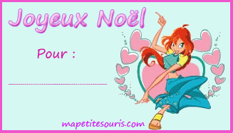 étiquettte de noel winx