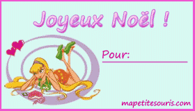 étiquette de noel winx