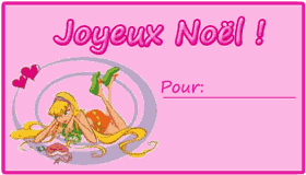 étiquette de noel winx