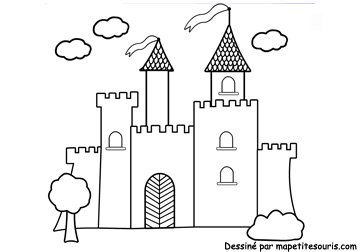 coloring princess castle