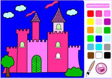 game for kids : princess castle online coloring