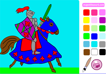 game for kids : knight online coloring